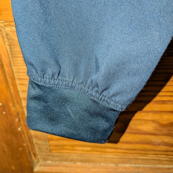 Blue Tapered Track Pants with High-Waisted Design - Picture 4 of 7